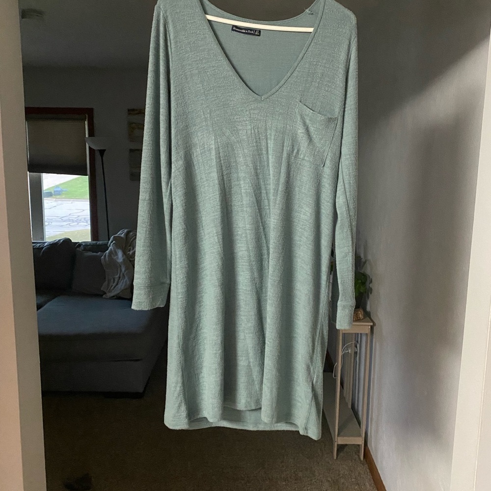 Sea foam green comfy long sleeve dress